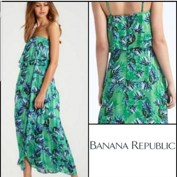 Banana Republic Floral Tiered Flounce Dress NEW - Picture 2 of 8